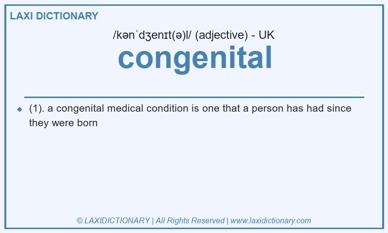 Definition congenital in British English