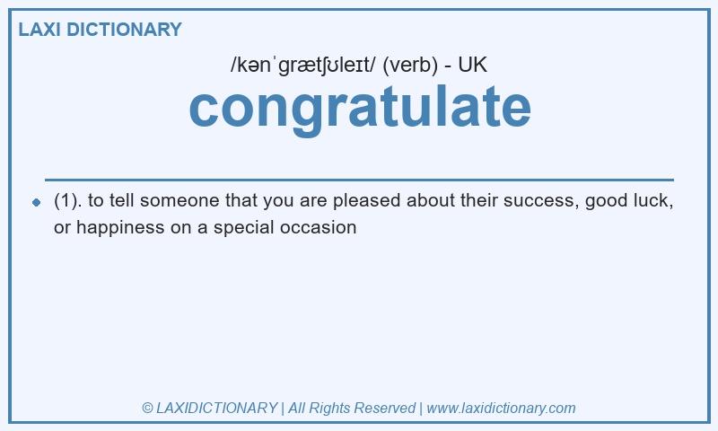 Definition congratulate in British English