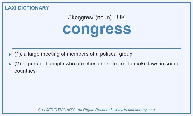 Definition congress in British English