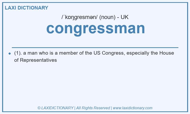 Definition congressman in British English