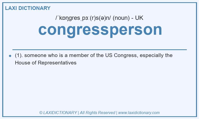 Definition congressperson in British English
