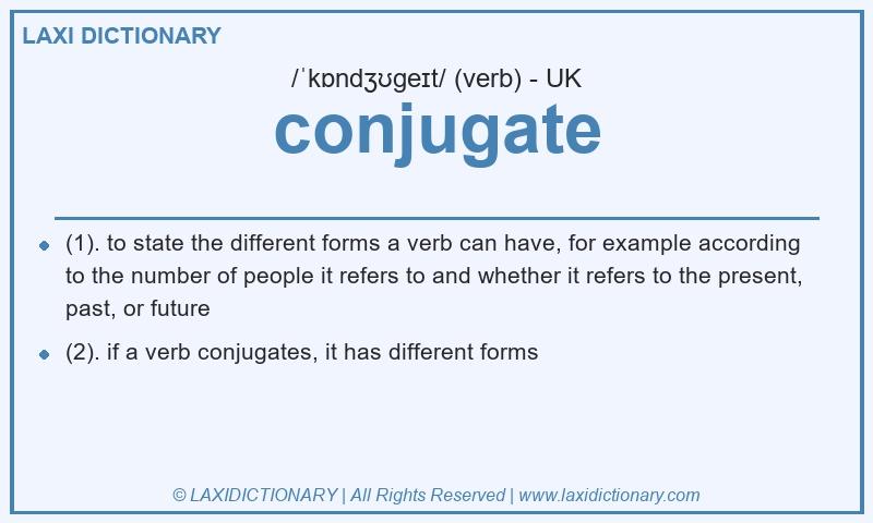Definition conjugate in British English