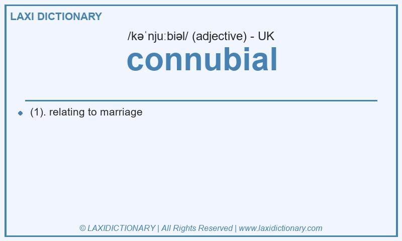 Definition connubial in British English