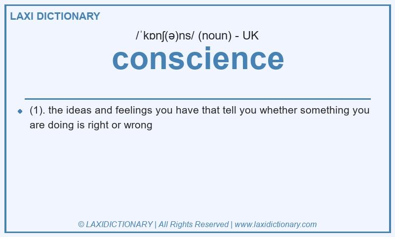 Definition conscience in British English