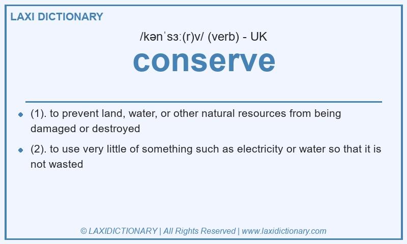 Definition conserve in British English