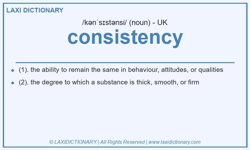 Definition consistency in British English