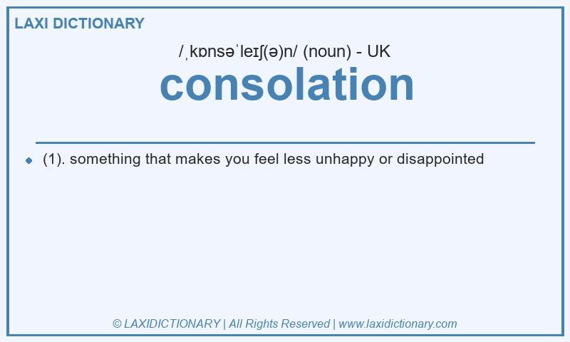 Definition consolation in British English
