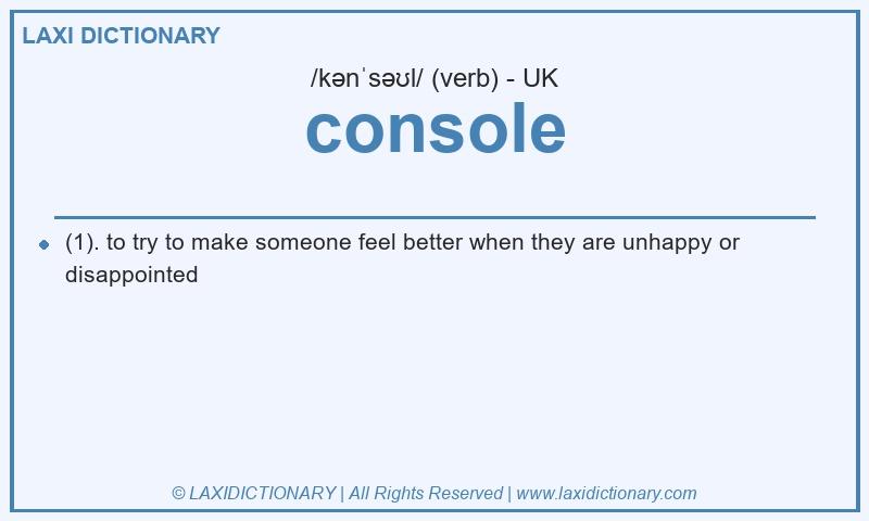 Definition console in British English