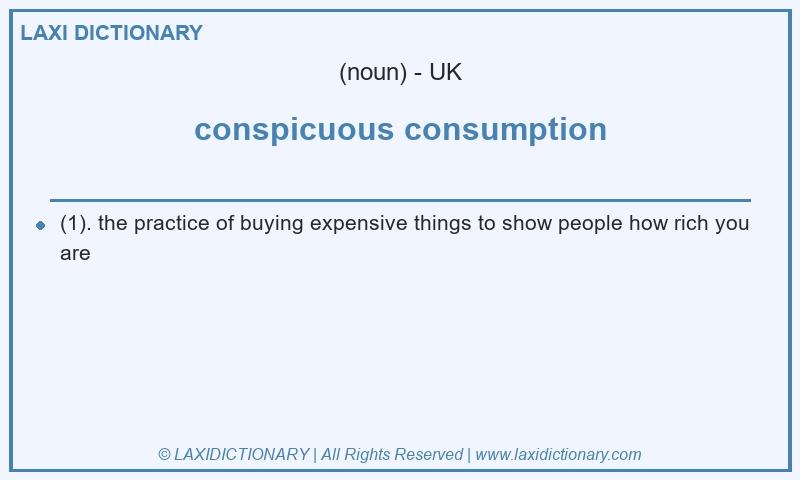 Definition conspicuous consumption in British English