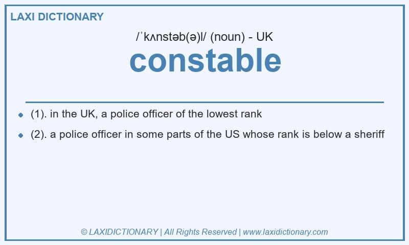 Definition constable in British English