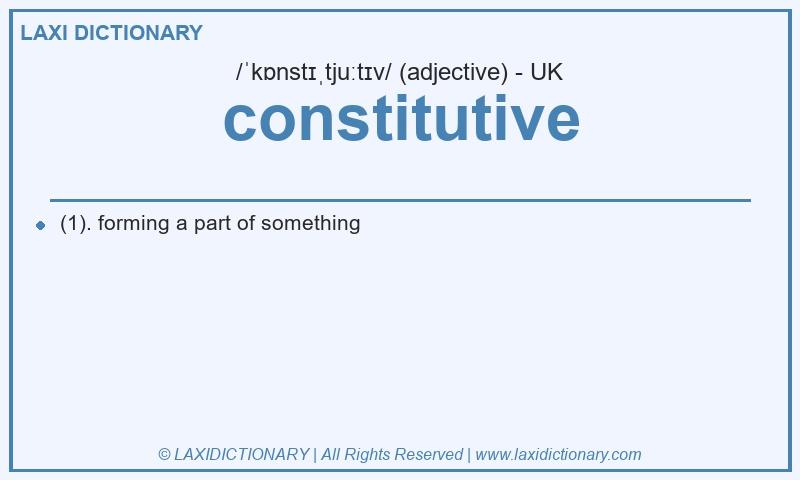 Definition constitutive in British English