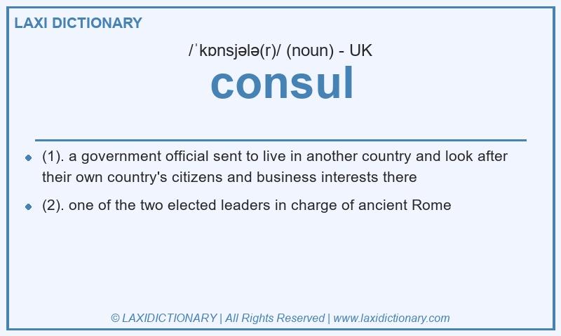 Definition consul in British English