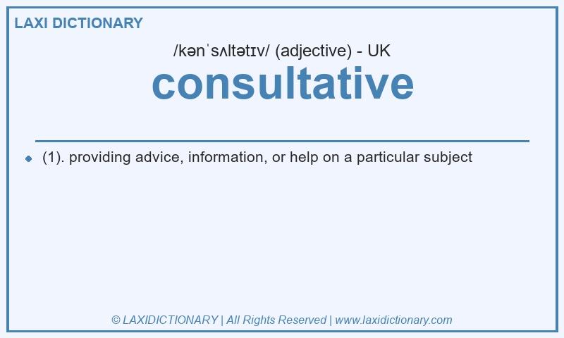 Definition consultative in British English
