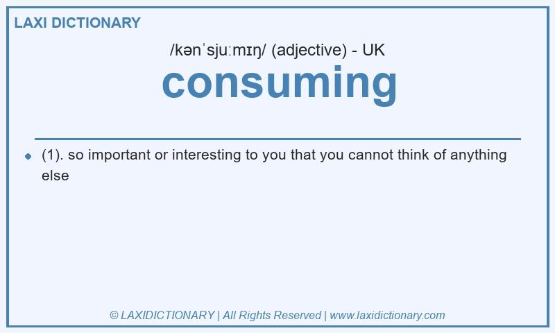 Definition consuming in British English