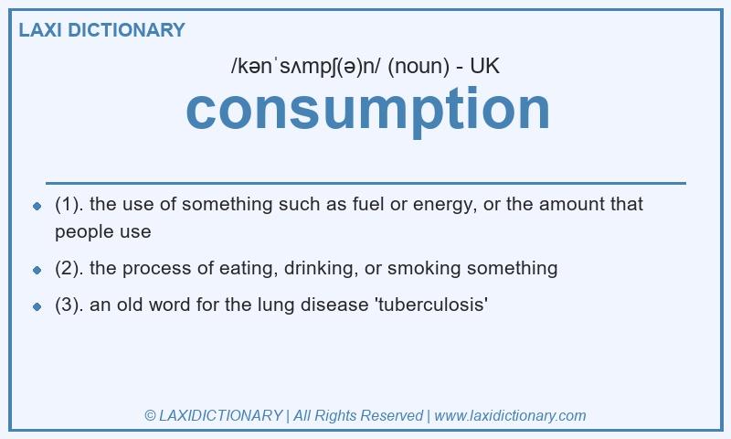 Definition consumption in British English