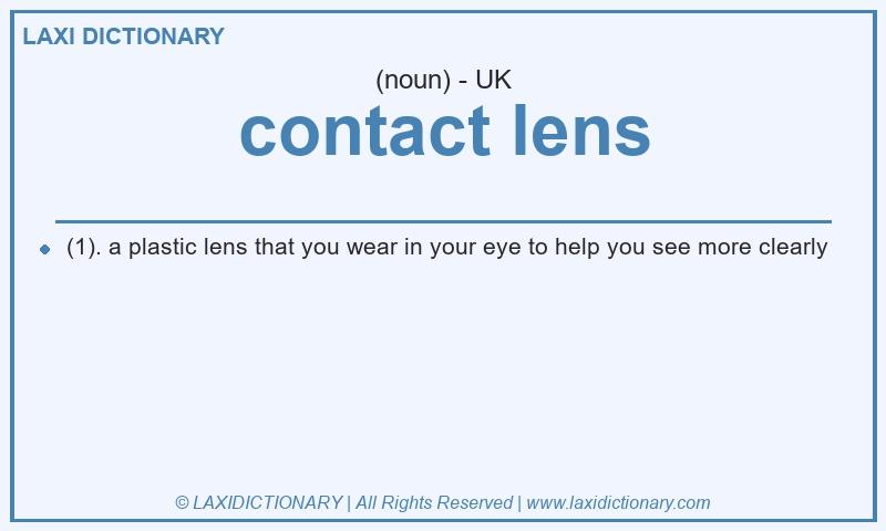 Definition contact lens in British English
