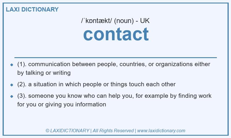 Definition contact in British English
