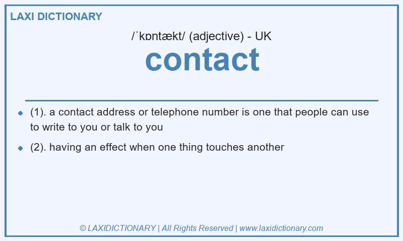 Definition contact in British English