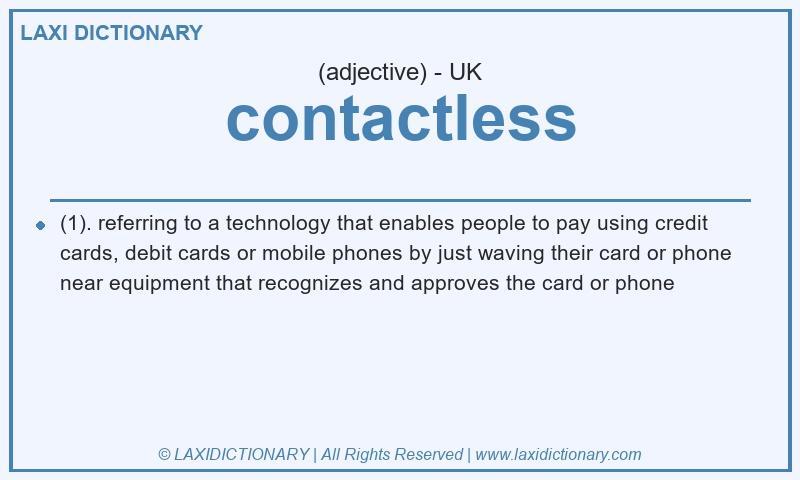 Definition contactless in British English