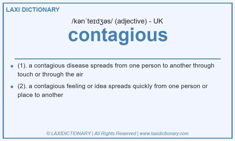 Definition contagious in British English