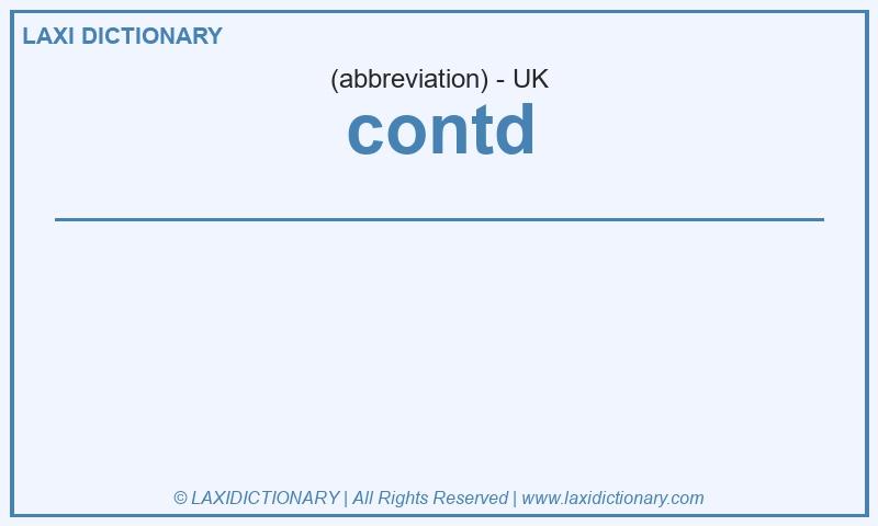 Definition contd in British English