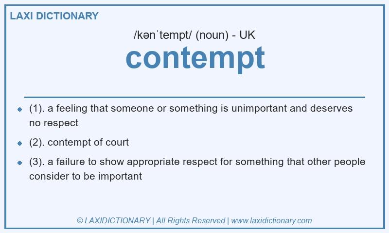 Definition contempt in British English