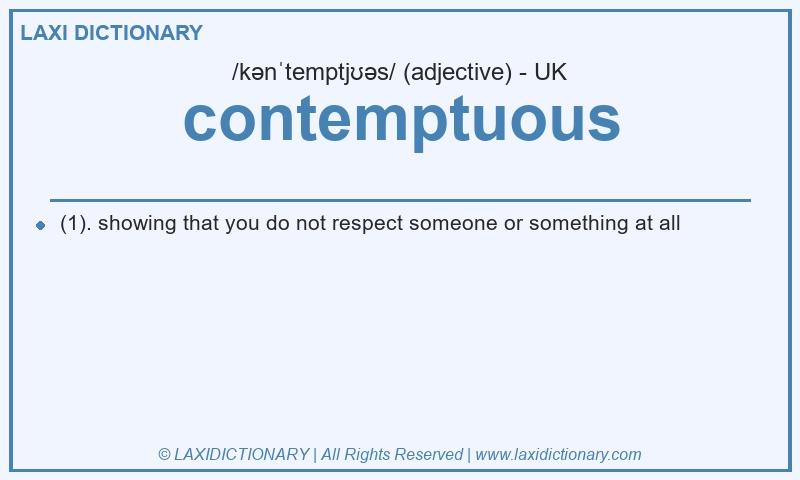Definition contemptuous in British English