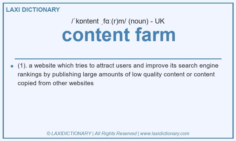 Definition content farm in British English