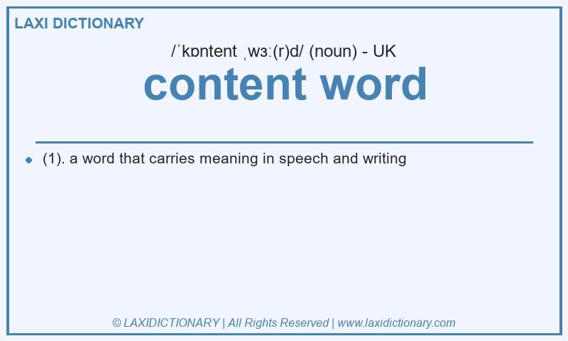 Definition content word in British English
