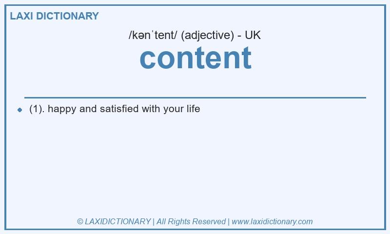 Definition content in British English