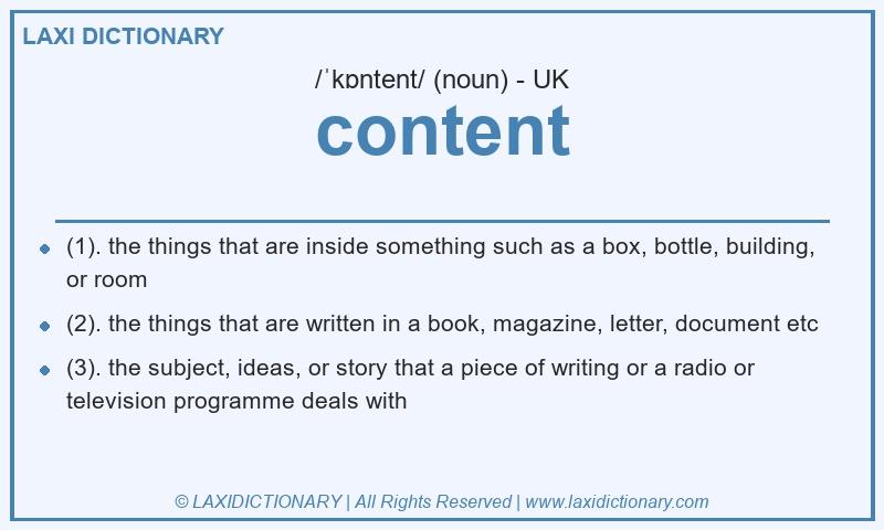 Definition content in British English
