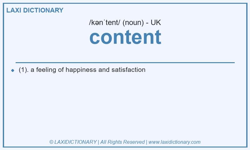 Definition content in British English