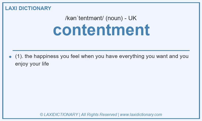 Definition contentment in British English