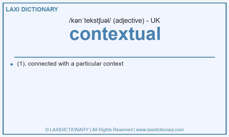 Definition contextual in British English