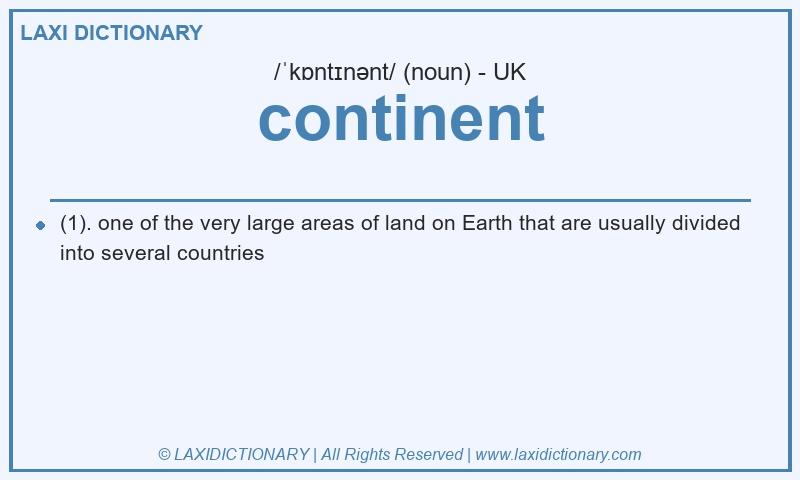 Definition continent in British English