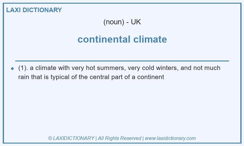 Definition continental climate in British English