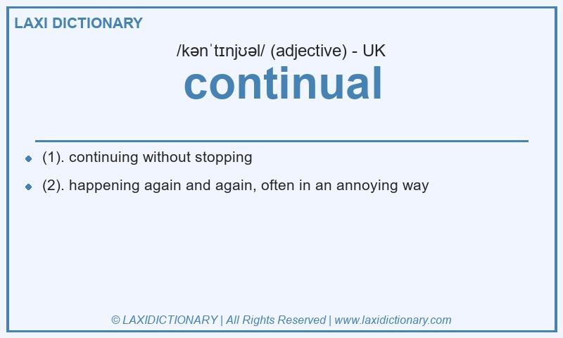 Definition continual in British English