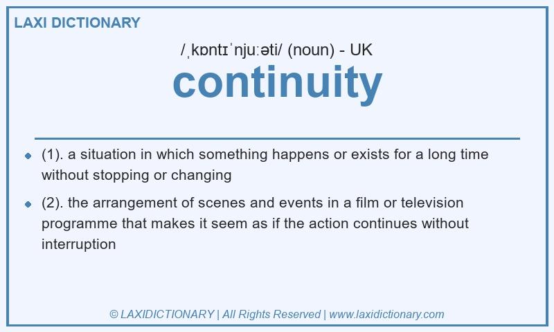 Definition continuity in British English