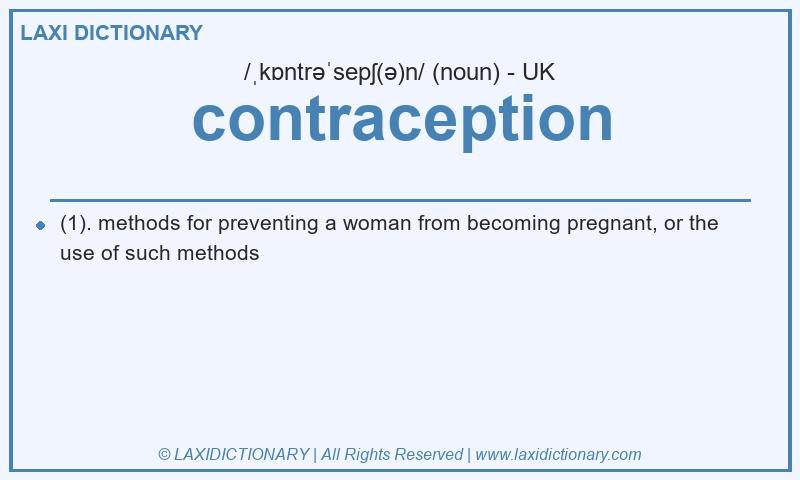 Definition contraception in British English