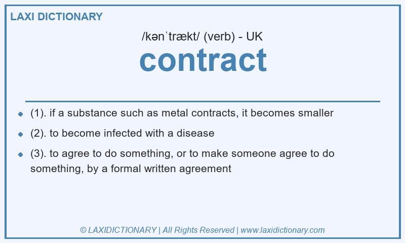 Definition contract in British English