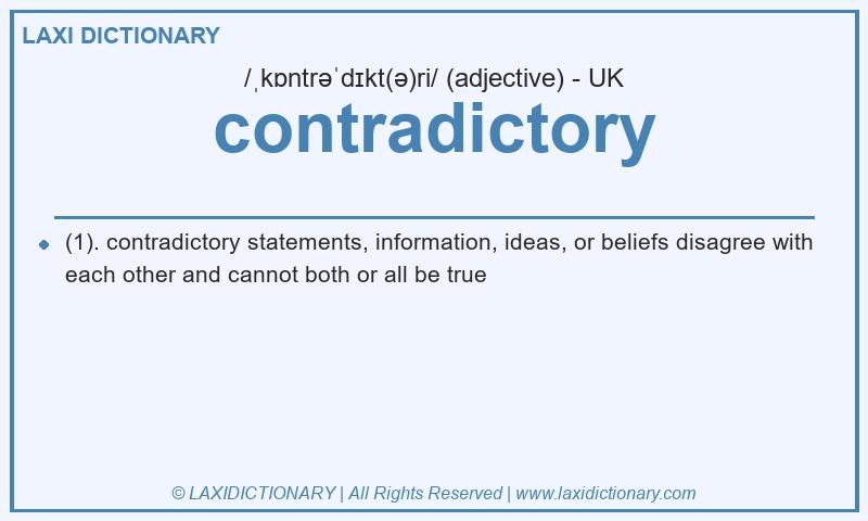Definition contradictory in British English