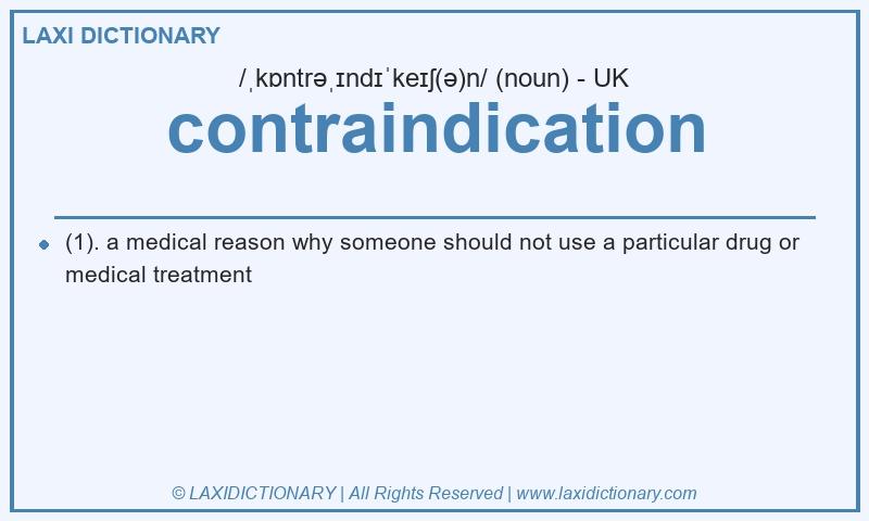Definition contraindication in British English