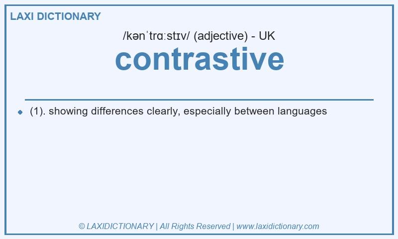 Definition contrastive in British English