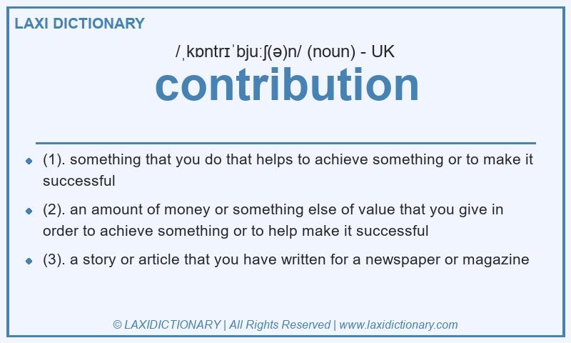 Definition contribution in British English