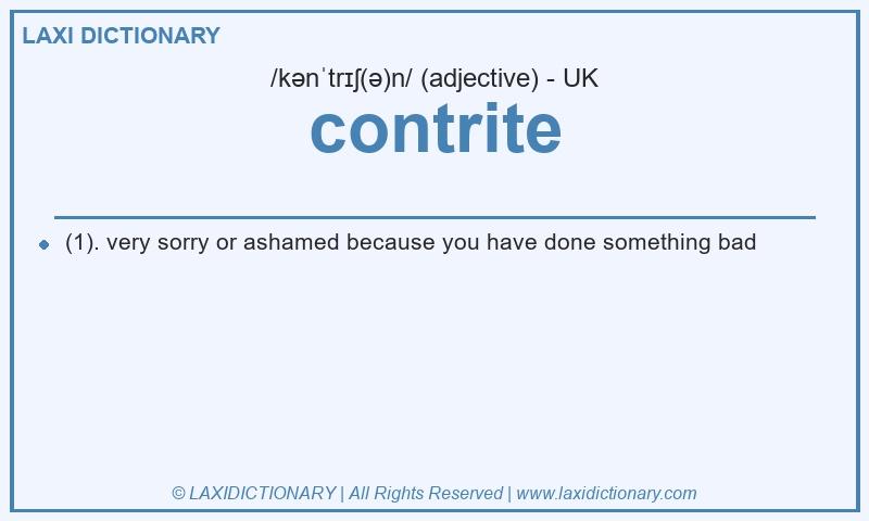 Definition contrite in British English
