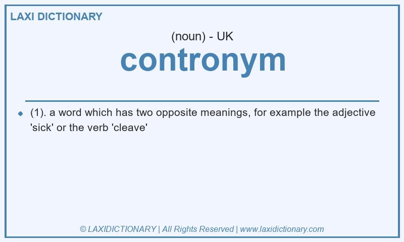 Definition contronym in British English