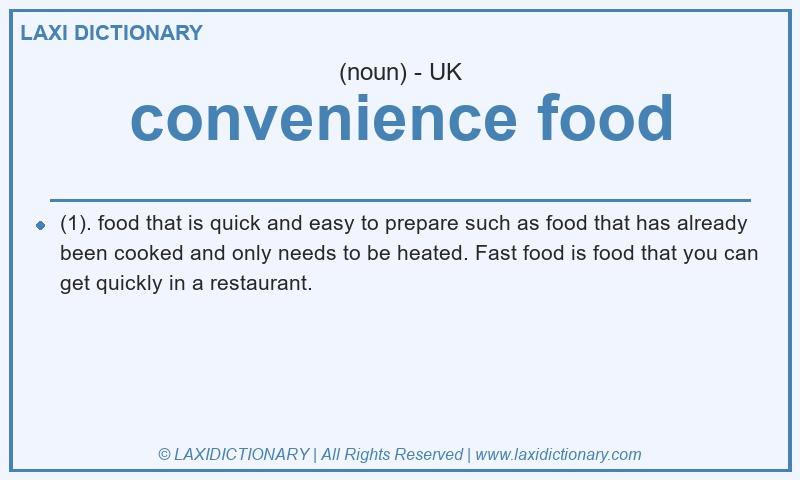 Definition convenience food in British English