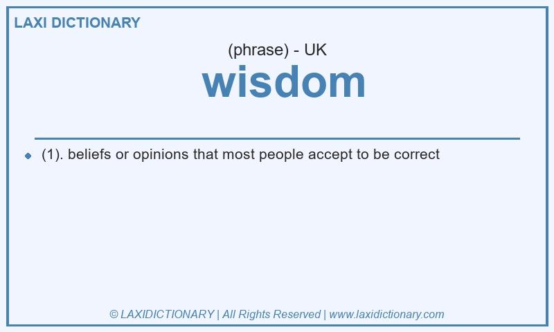 Definition  wisdom in British English