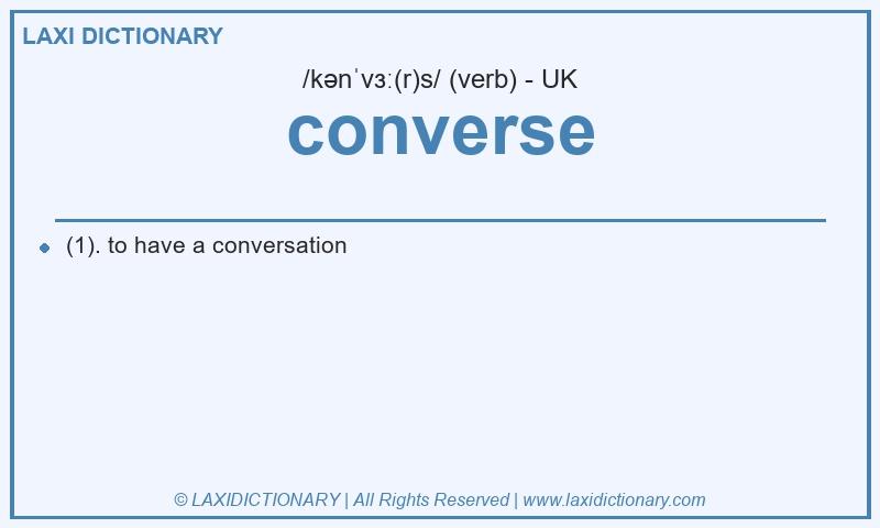 Definition converse in British English