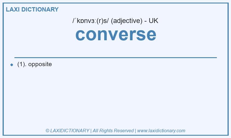 Definition converse in British English